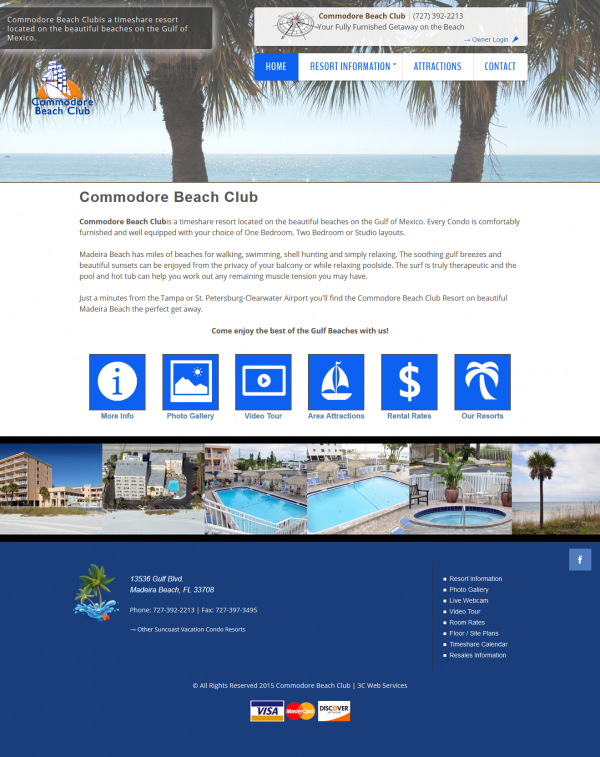 Commodore Beach Club | 3C Web Services of Tampa Bay